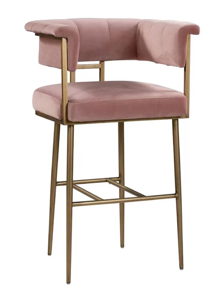 

Other Kitchen Furniture Antique Unique Style Chair Gold Brass Velvet Upholstery Counter Bar Stools