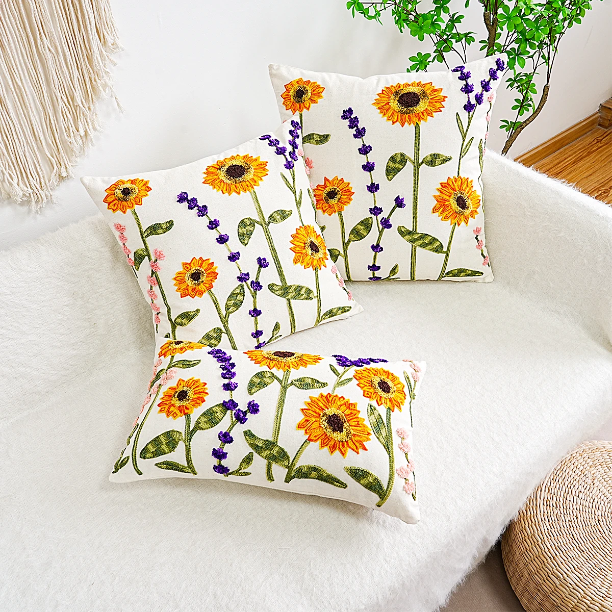 

Чехол для подушки с цветочным рисунком