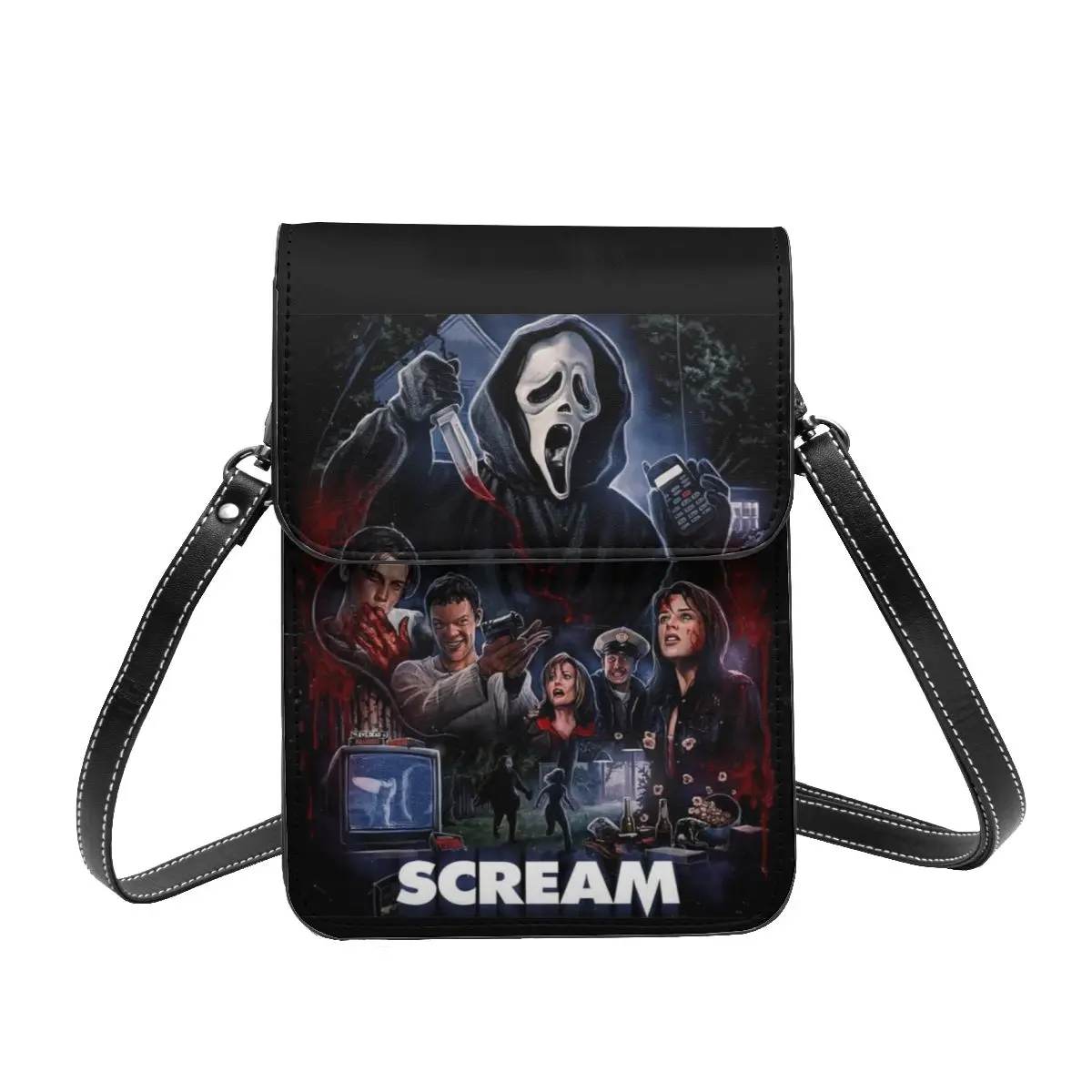Scream Horror Movie Shoulder Bag Scream sacry halloween Female Bulk Mobile Phone Bag Retro Leather Travel Bags