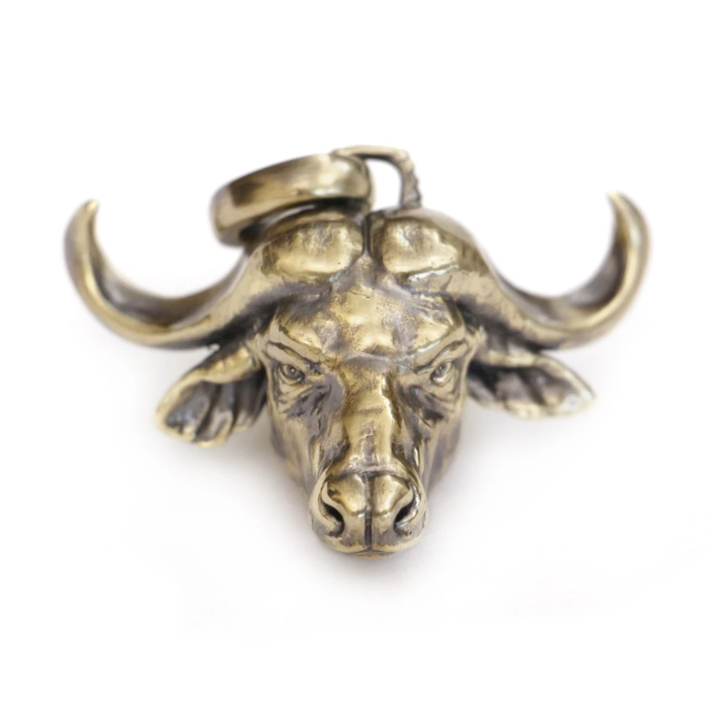 LINSION, латунная подвеска Syncerus Caffer, мужские байкерские ювелирные изделия в стиле панк BR392