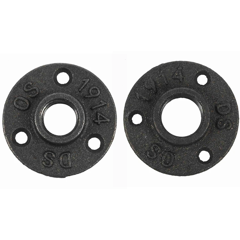 

2X 1/2 Inch/3/4 Inch Black Cast Iron Pipe Fittings Floor Flange BSP Threaded