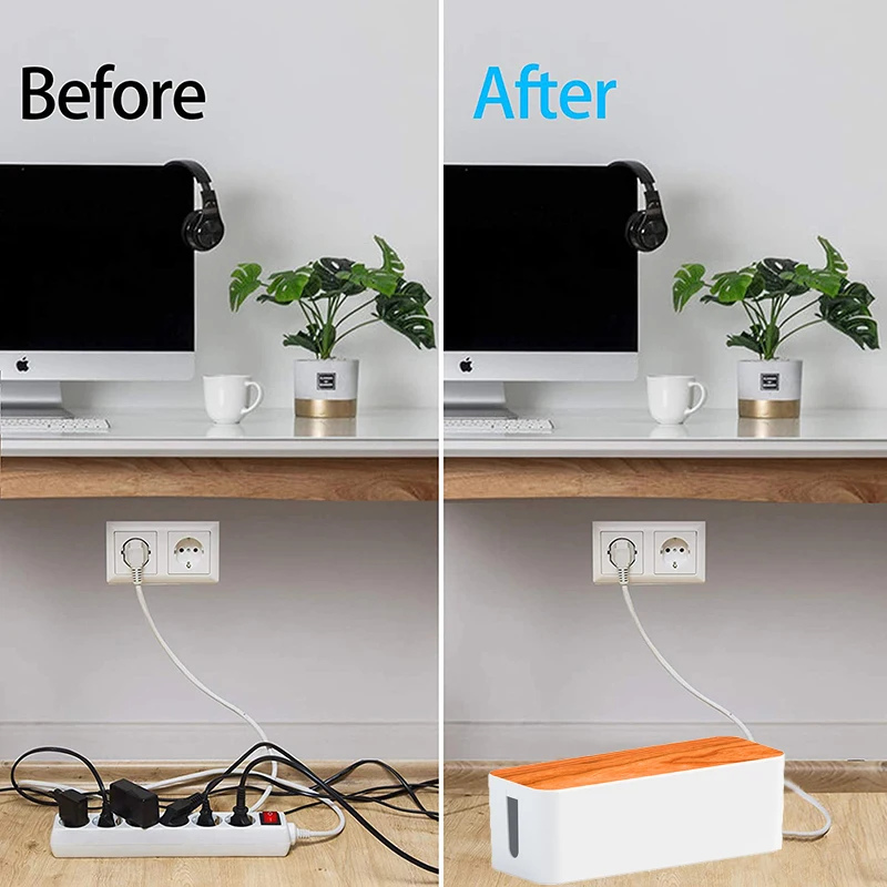 Ящик для хранения кабелей деревянный чехол линий питания пылезащитный