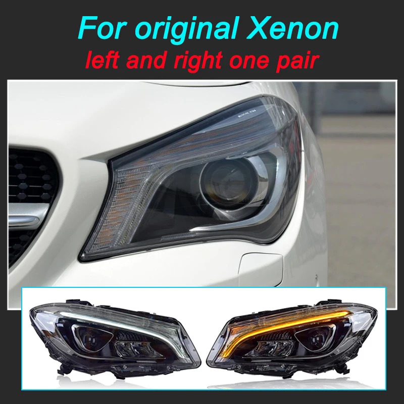

Автомобильные фары для Mercedes-Benz CLA W117 2013-2019, новый стиль, полностью светодиодные DRL, динамическая сигнальная лампа, передняя фара в сборе
