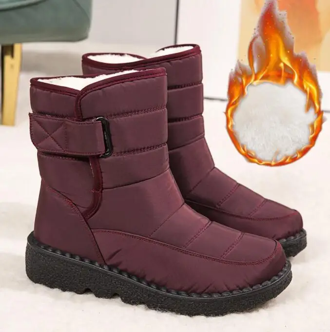 

Woman Boots New Winter Boots With Platform Shoes Snow boots Waterproof Low Heels Ankle Boots Female Women Shoes