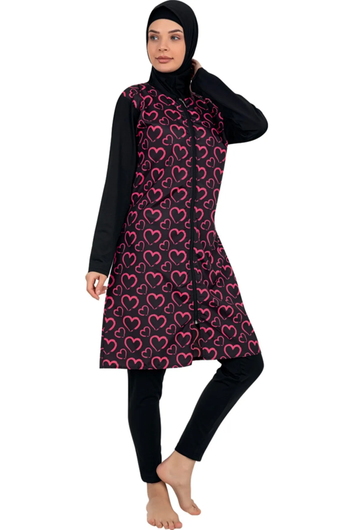 

Мусульманский купальник на молнии разных цветов с быстросохнущим покрытием, сдержанная летняя одежда, хиджаб, спортивный купальник