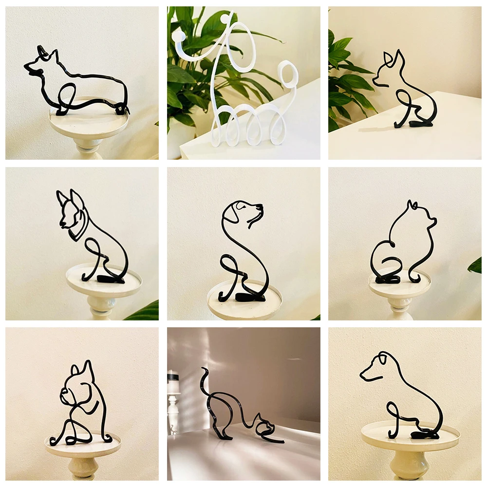 Художественная Скульптура для собаки железные украшения в виде животных