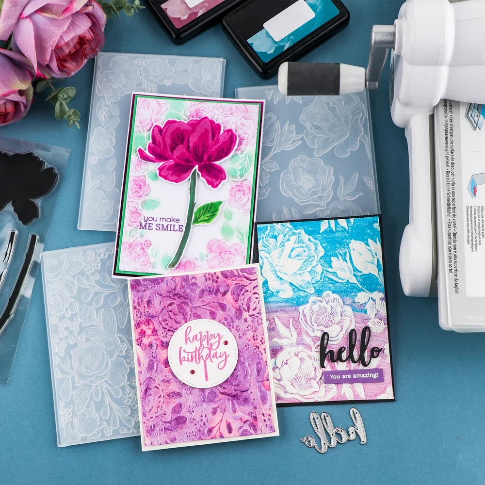 Папка с 3D тиснением гигантских деревьев мозаичная текстура разные цветы