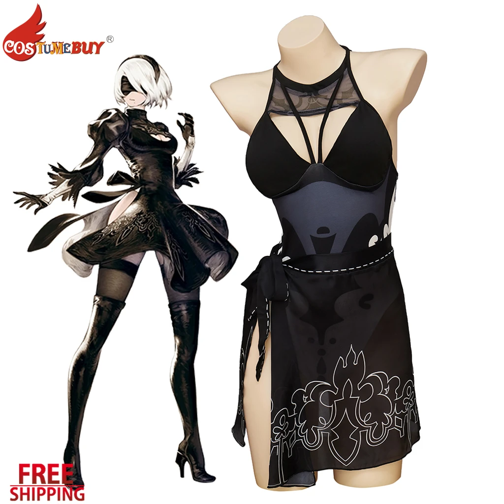 Костюм для косплея Nier Automata Game Yorha No.2, пикантная одежда для ролевых игр, летний купальник-майка, женский купальник, мини-платье, 2B