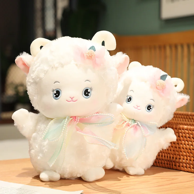 

50CM Cute Fashion Sheep Plush Toy Cute Raised Hand Llama Plushie Dolls Pretty Alpaca Pillow Children Girlfriend Valentine's Gift