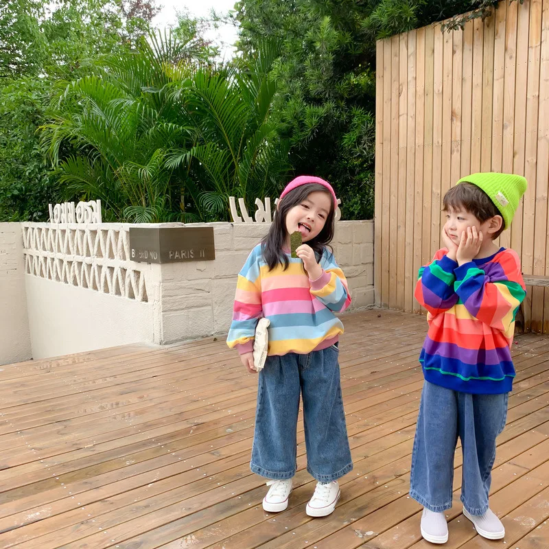 

Толстовки с капюшоном для мальчиков и девочек, хлопковые топы, теплая утепленная ветрозащитная детская одежда в полоску на осень-зиму 2023