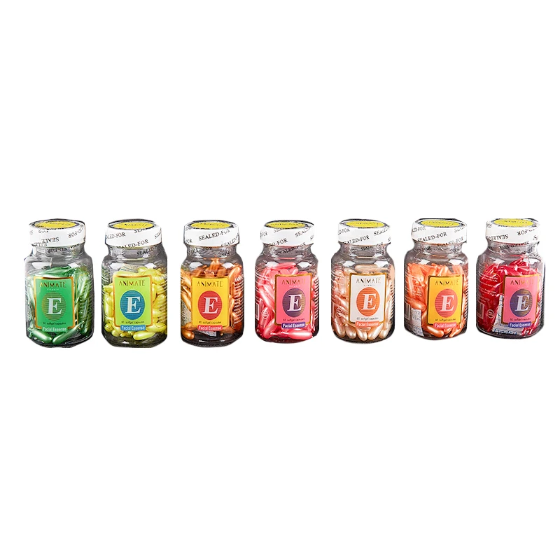 

60 капсул/коробка витамина Е, увлажняющие отбеливающие капсулы для лица против акне