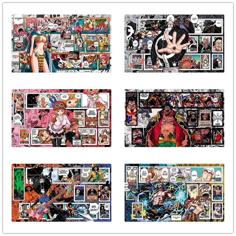 Фото Игровой коврик для карт One Piece OPCG, 60*35*0.2см, новая серия комиксов, коллекция с Энелом, Эйсом, Лоу, Хэнкоком, Бруком, Бонни, подарки, игрушки №1