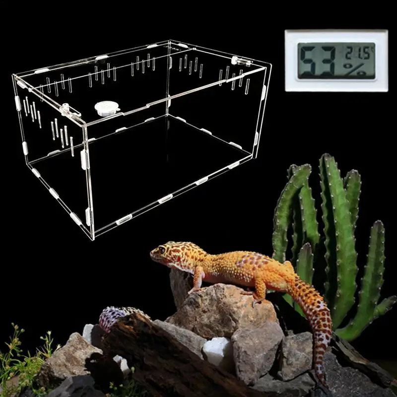 Прозрачная коробка для кормления рептилий домик пауков скорпионов змей