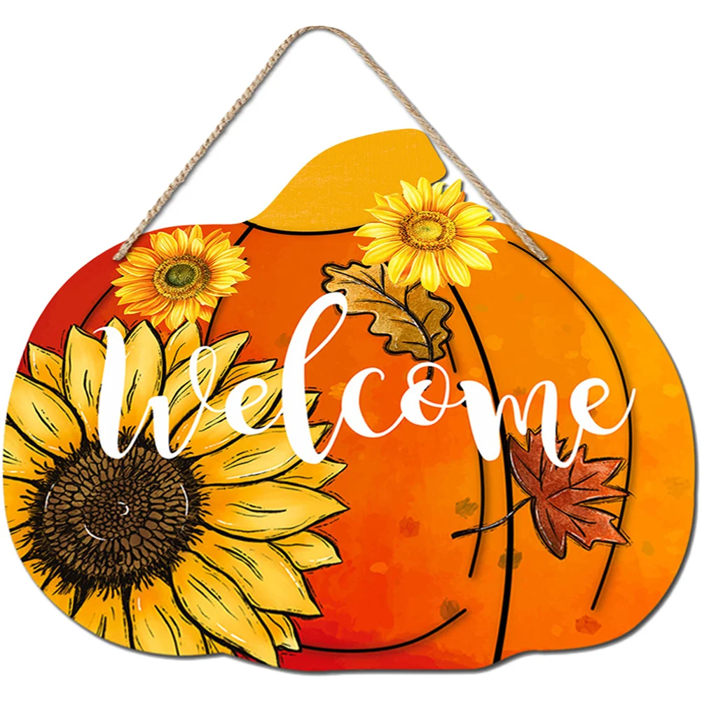 

Thanksgiving Pendant Pumpkin Door Hanger Hanging Decorations Sign Wooden Fall Themed Home