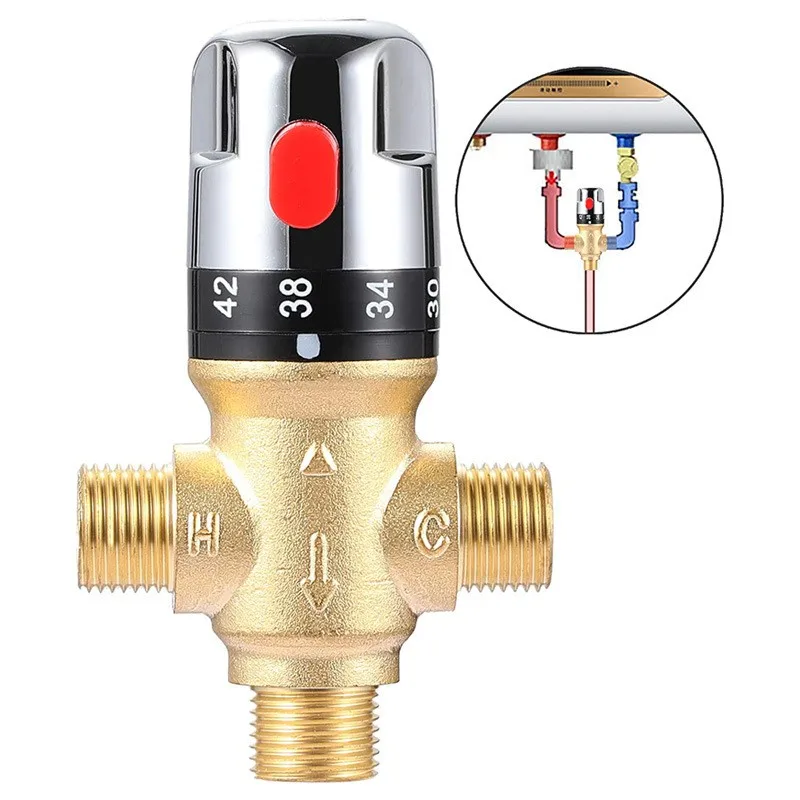 

Brass Constant Temperature Solar Cooling And Heating Mixing Valve Pipeline Faucet Water Heater Constant Temperature Valve Core