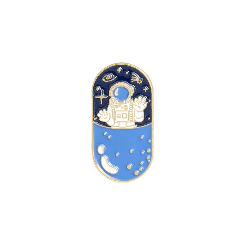 

Cartoon Astronaut Planet Space Fashionable Creative Cartoon Brooch Lovely Enamel Badge Clothing Accessories