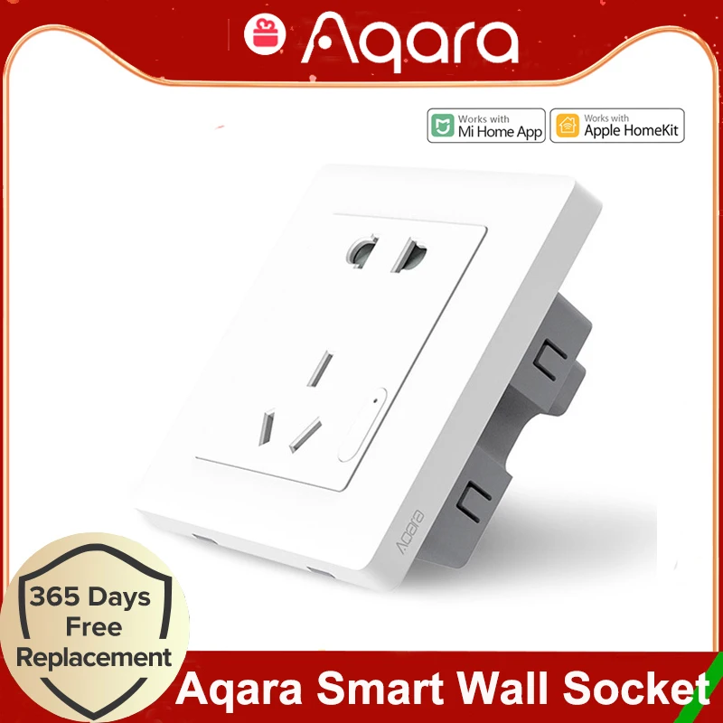 

Aqara Smart Wall Socket Wireless Wall Outlet Wall Switch Plug Night Light Control ZiGBee Work For Xiaomi Smart Mi Home Kits APP