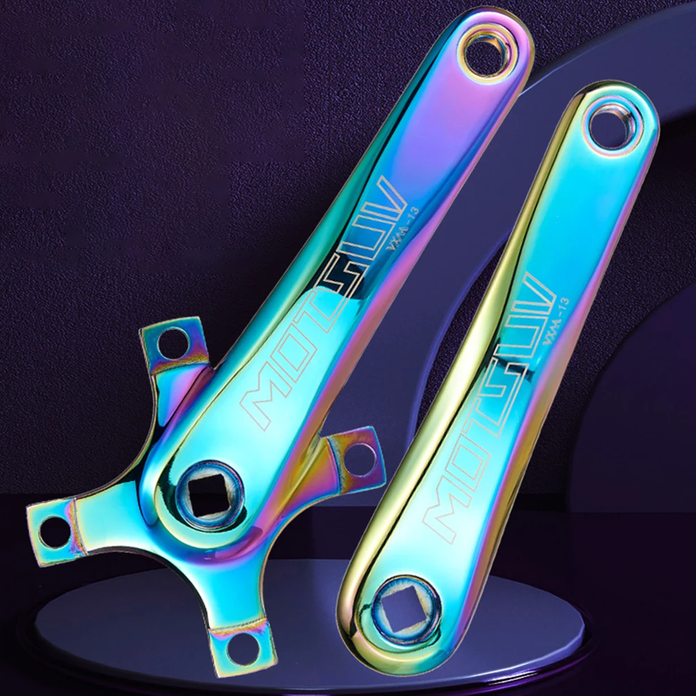 

Mountain Bike Crankset 104BCD Square Hole Crank Electroplating Colorful 8/9/10/11 Speed 170mm Leg Length Bright Aluminum Alloy