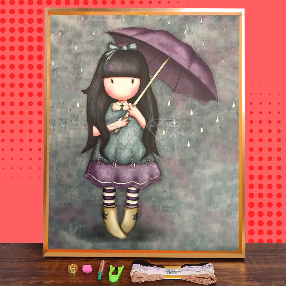 

Мультяшная девочка принцесса печать 11CT Вышивка крестом полный комплект DMC нитки живопись ручной работы Вязание крафт Декор