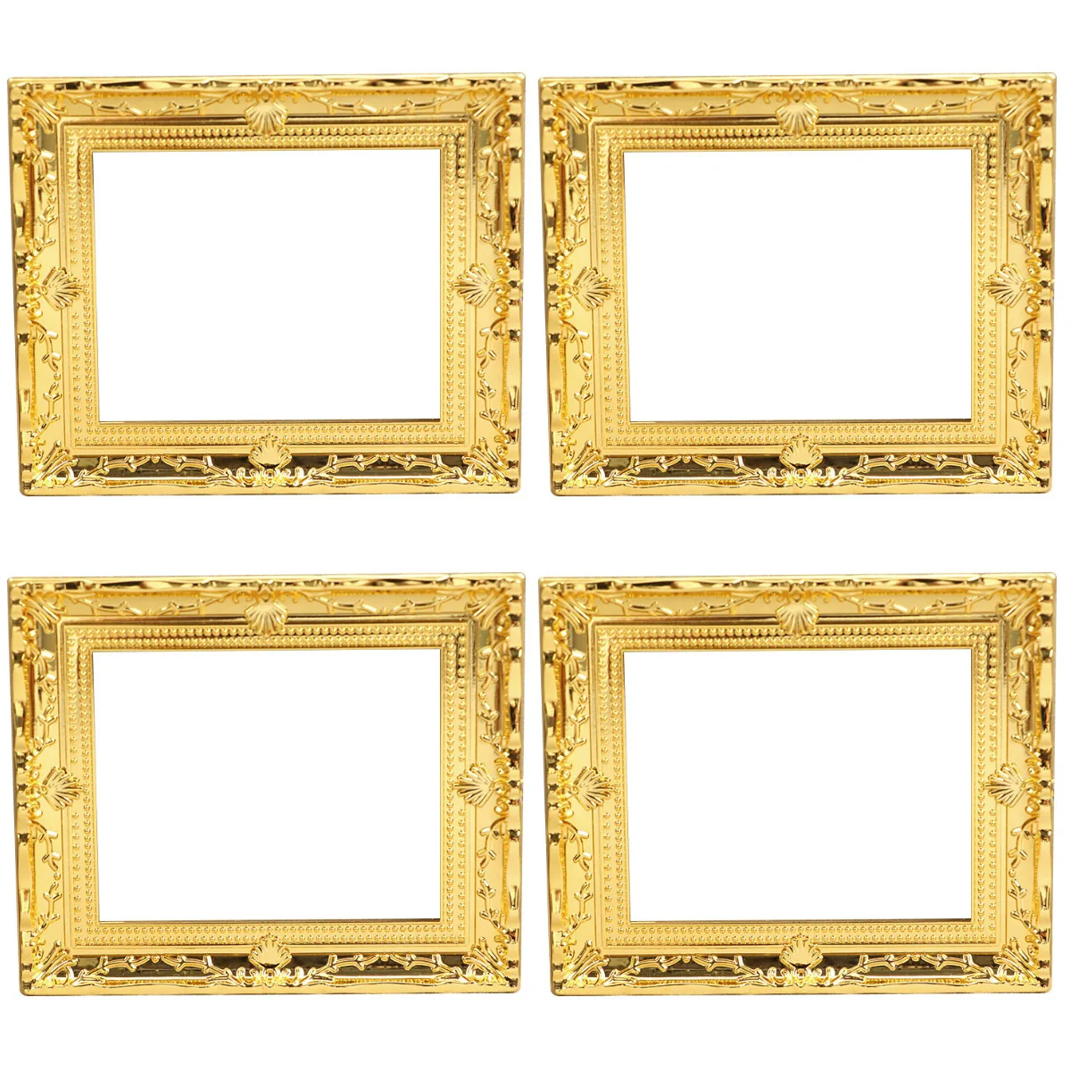 

4 Count Simulation Frame Picture Decor Small House Mini Supply Vintage Props Scene Layout Adorn Plastic Delicate Frames Photo