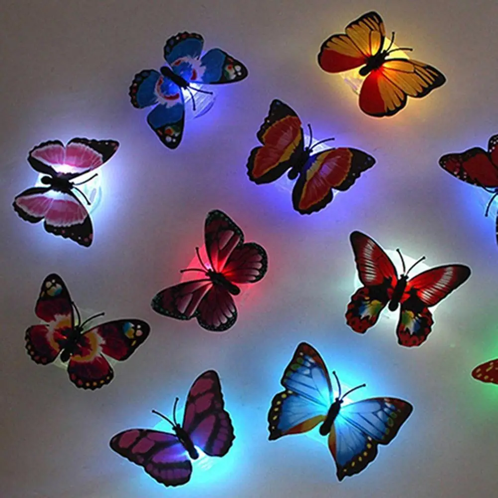 

Colorful Luminous Butterfly LED Night Light Wedding Decorative Romantic Wall Stickers Decal Led Lights For Children's Room Decor