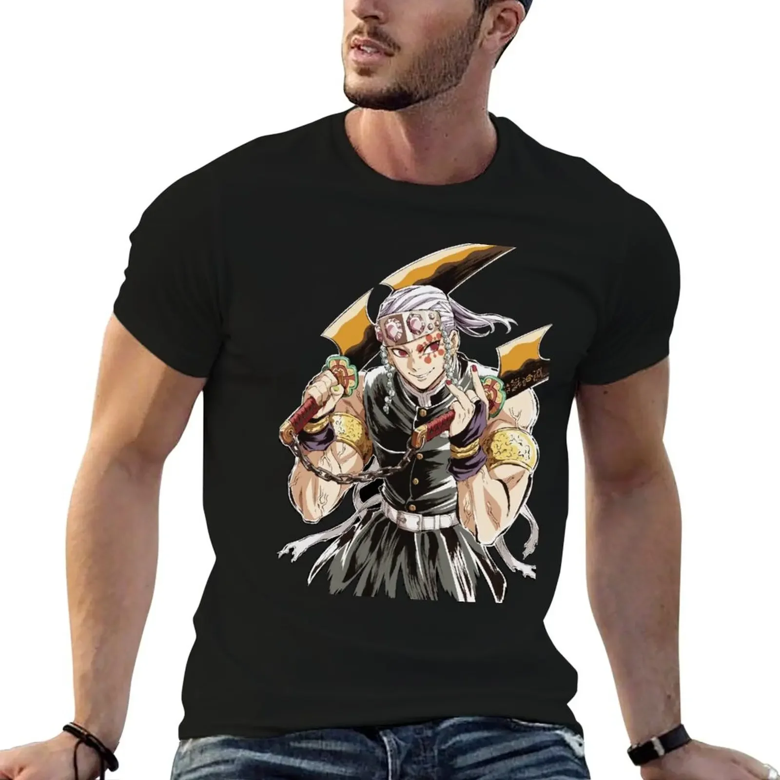 Футболка Uzui Tengen с рисунком эстетичная одежда футболки для мужчин хлопок