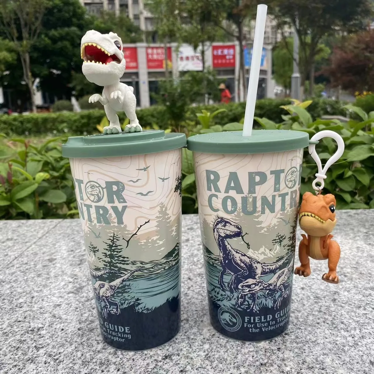 

2022 New Movie Jurassic 3 Dominion Dinosaur Pyroraptor Blue Rex Topper Cup Exclusive