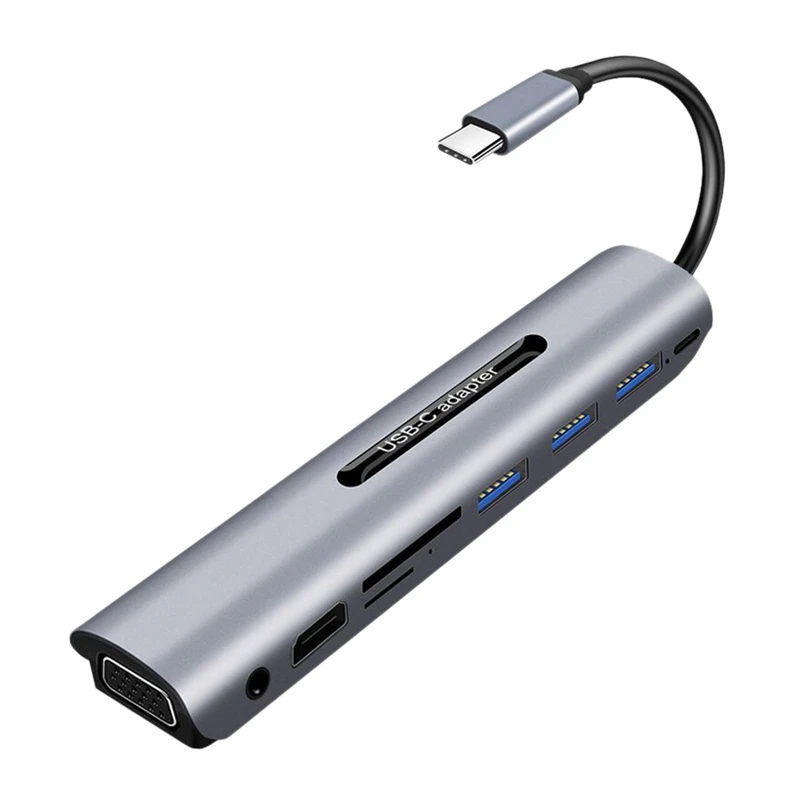 

Док-станция 9 в 1, USB C, 4K, HDMI, VGA, PD, 100 Вт, USB 3,0, SD/TF