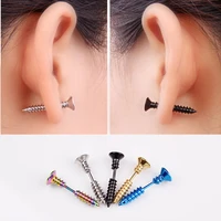 fashion jewelri ear stud earrings charm female stainless steel simple fashionable titanium steel screw ear nails women jewelry