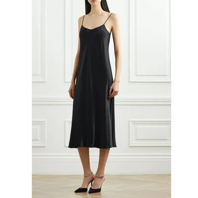 

Women's Midi Robe Sleeveless Suspender Casual Dress