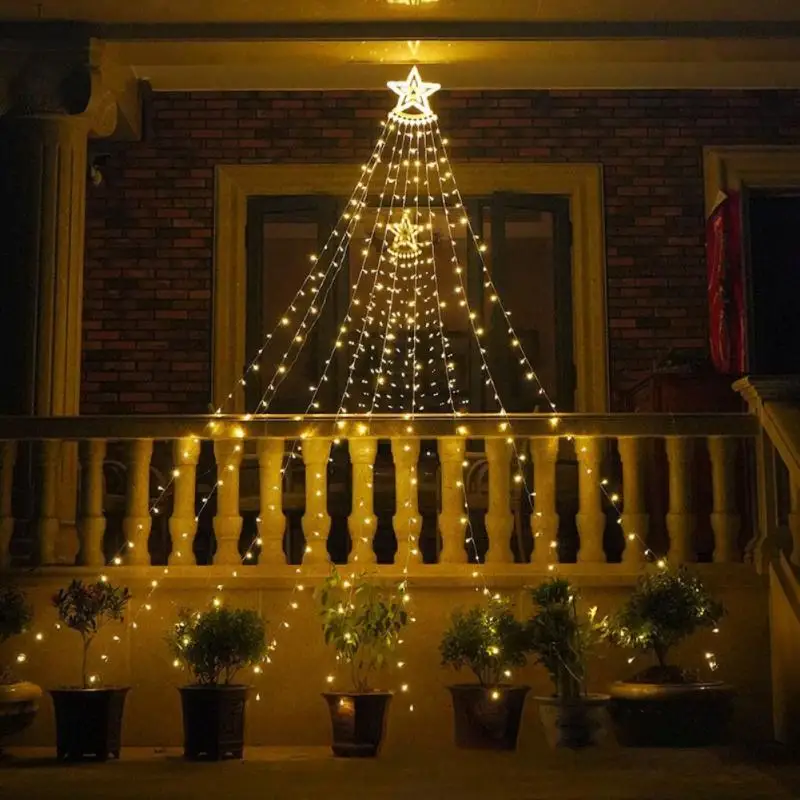 

Ip45 Waterproof Lamp String 24v 8 Lighting Modes Star String Lights Energy Saving Christmas Decorations Led Solar Lamp 350led