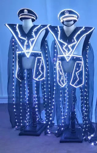 

2023 модная индивидуализированная Мужская светодиодная танцевальная одежда с коротким рукавом A1122, Высококачественная уличная одежда