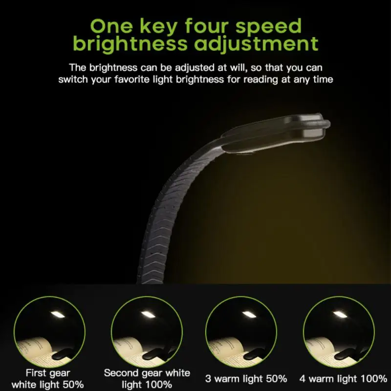

Mini Colorful Led Strip Night Light USB Rechargeable Book Light With Suction Clip LED Flat Panel Reading Light Power Supply Lamp