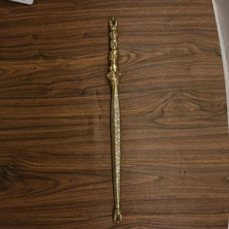 

Медный ритуал Dorje Тибетский буддистский талисман пестик сдача демонов король конг стержень Будда Phurpa Vajra длина около 47 см