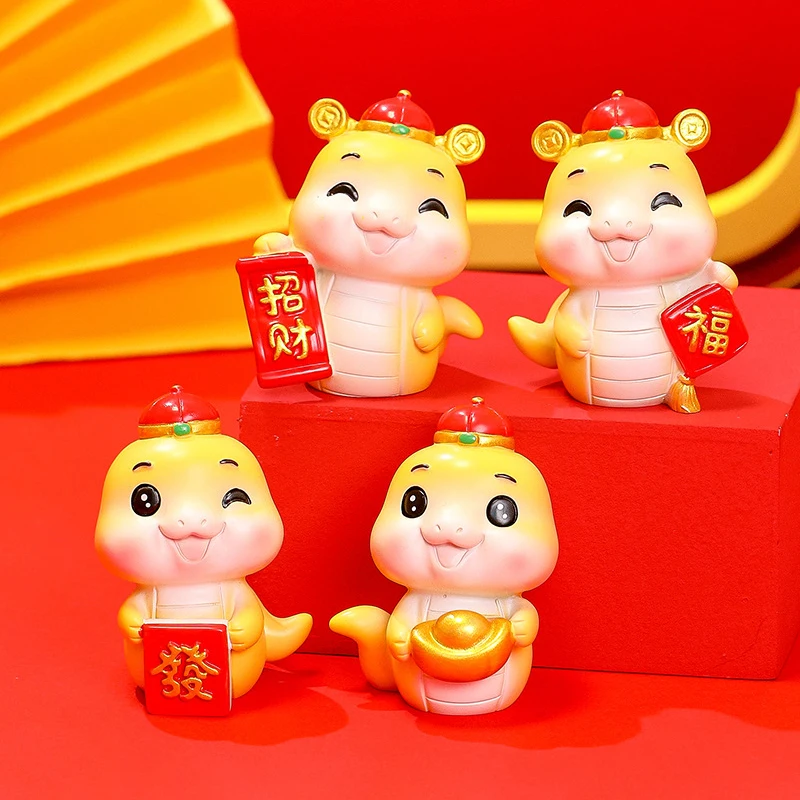 1 шт. милый креативный орнамент в виде змеи на 2025 год фигурка со знаком удачи