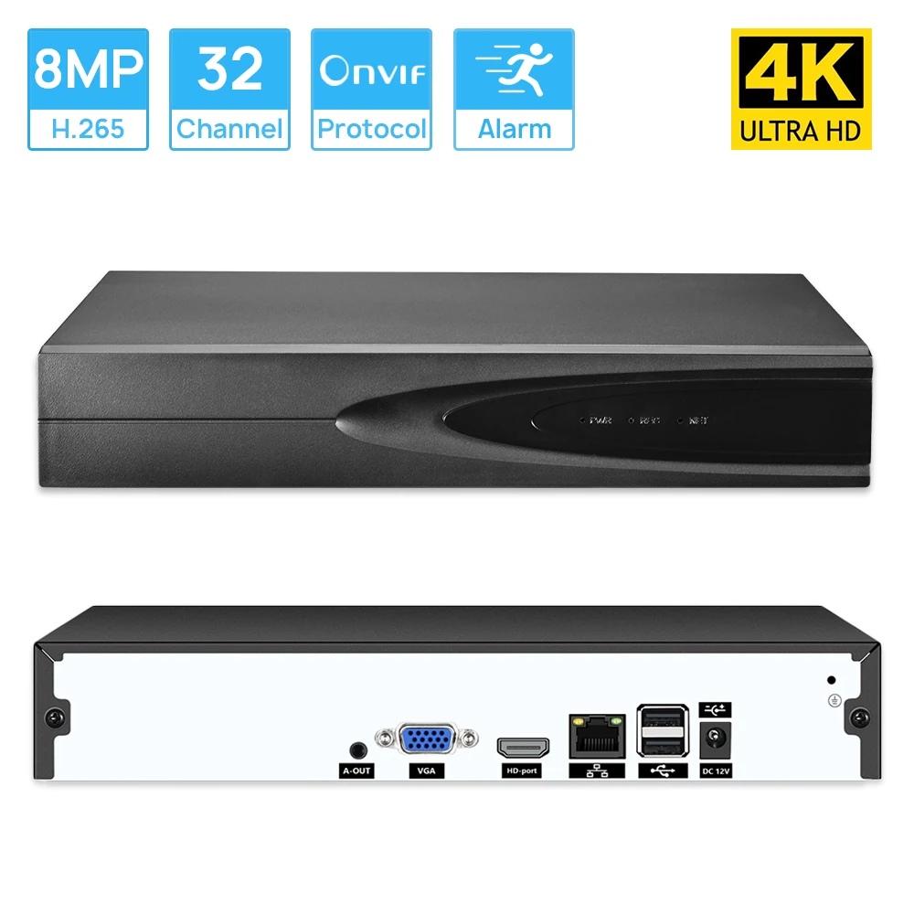 

Сетевой видеорегистратор 4K ONVIF CCTV NVR 32 канала/16 каналов/9 каналов 4K 8 Мп, сетевой видеорегистратор с функцией распознавания лица XMeye облачный ...