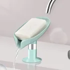 Коробка для мыла в форме листа, держатель для мыла, стойка для слива, коробка для туалетного мыла, перфорированная, стоящая присоска, дорожные аксессуары для ванной комнаты