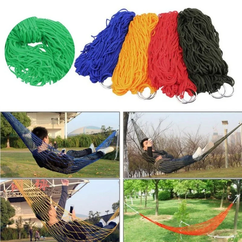 Уличные туристические сетчатые веревочные гамаки портативные нейлоновые качели
