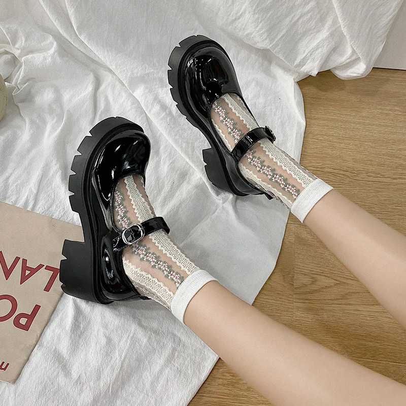 

Shoes Woman 2022 Clogs Platform British Style Casual Female Sneakers Round Toe Oxfords All-Match New Summer Creepers Preppy
