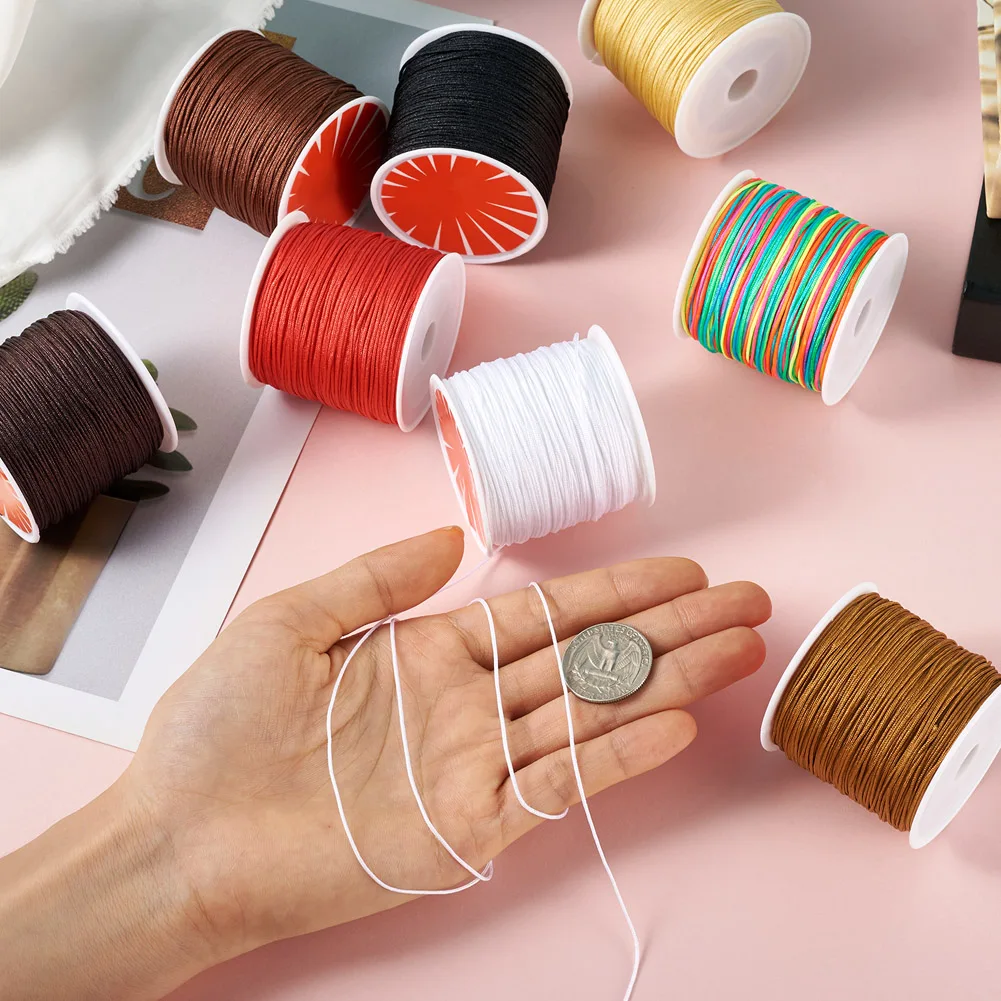 8 Rolls 0.8mm Nylon Cords For Beading Tassels Threads  Handmade Bracelet Necklace Jewelry Making Accessories Woven Decorative