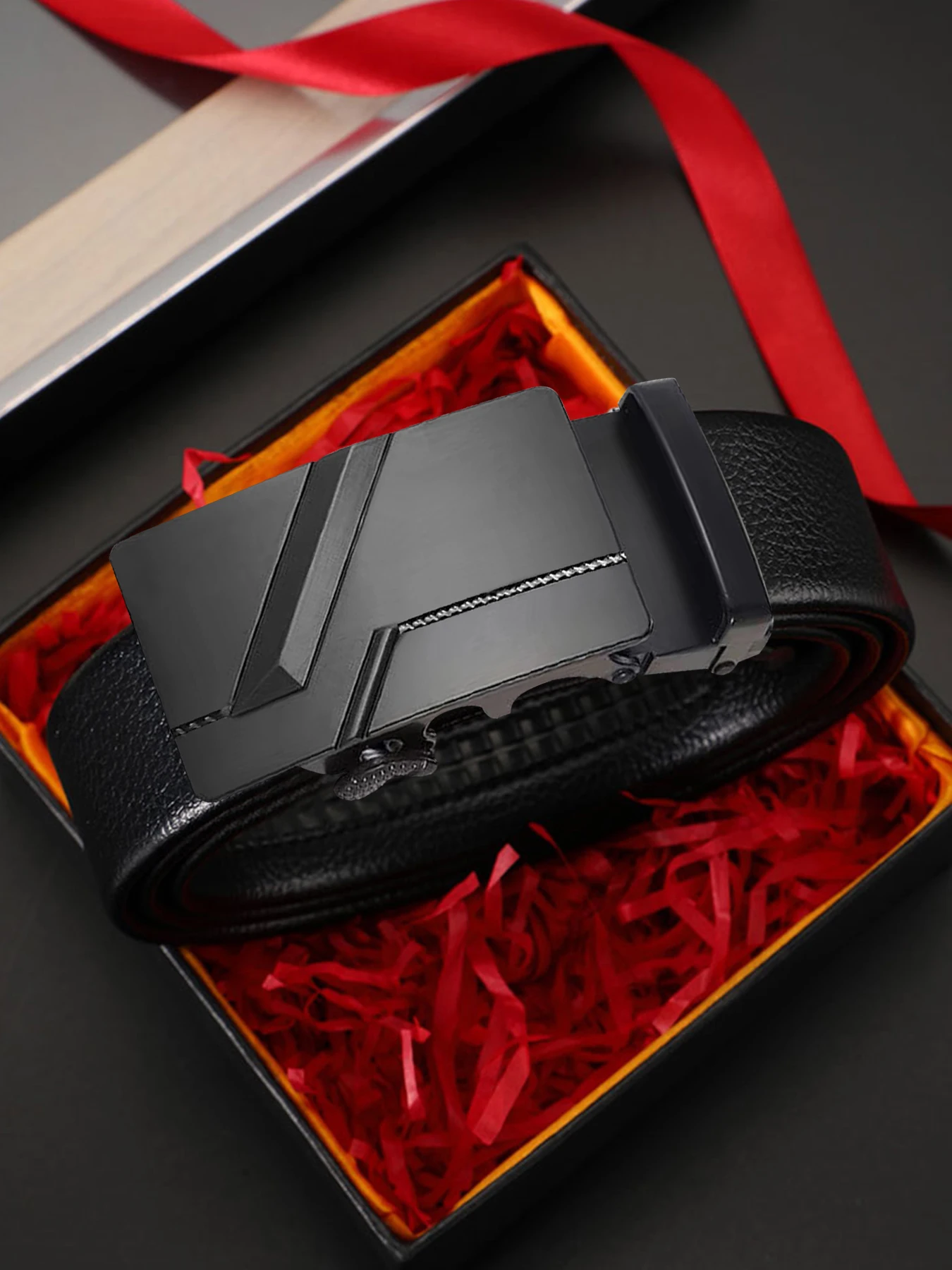 Ремень JIFANPAUL мужской из натуральной кожи Модный деловой пояс с автоматической