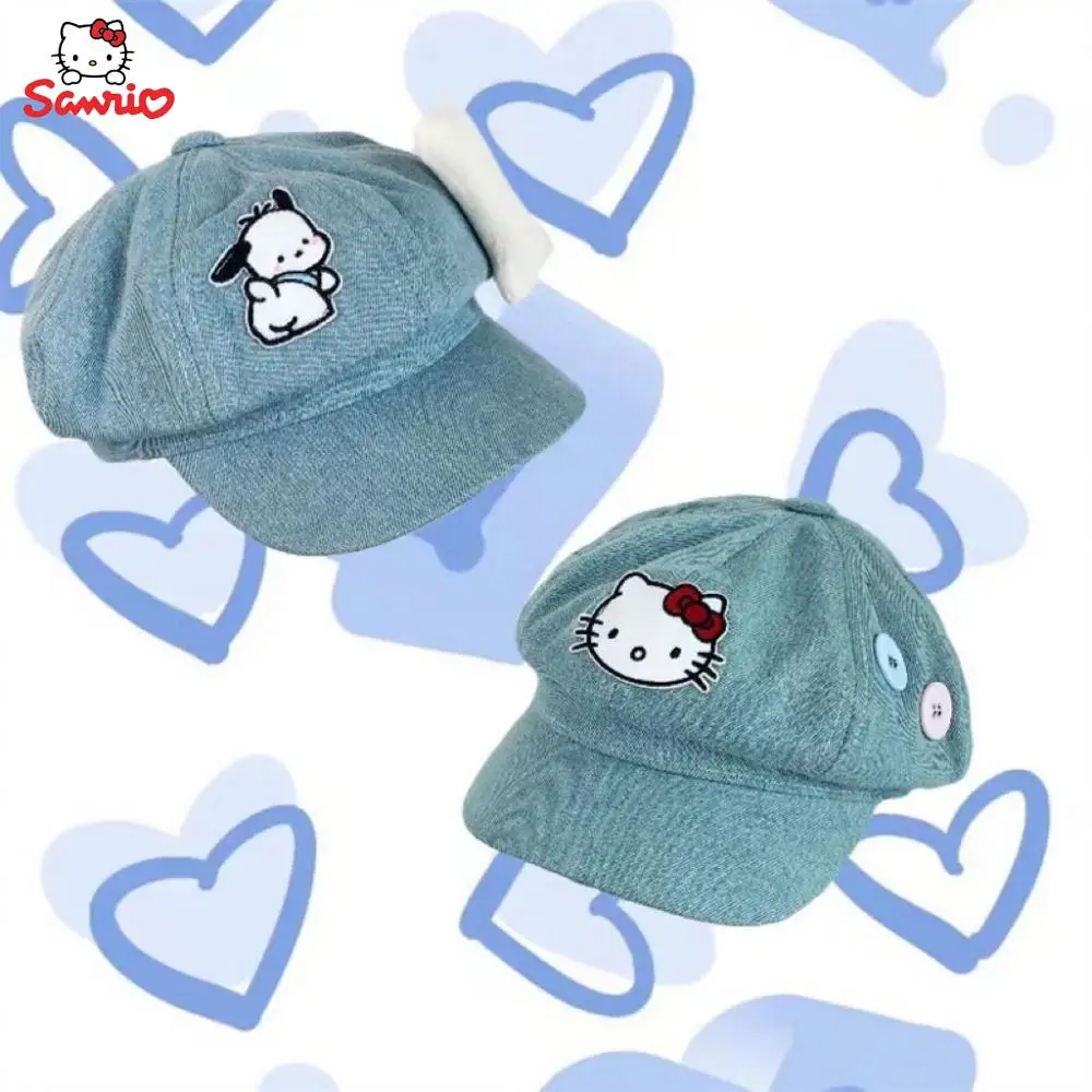 

Новинка Kawaii Sanrios аксессуары Hello Kittys полачко мультяшный милый ковбойский головной убор на весну и лето Y2K Горячая Женская солнцезащитная Кепка подарок