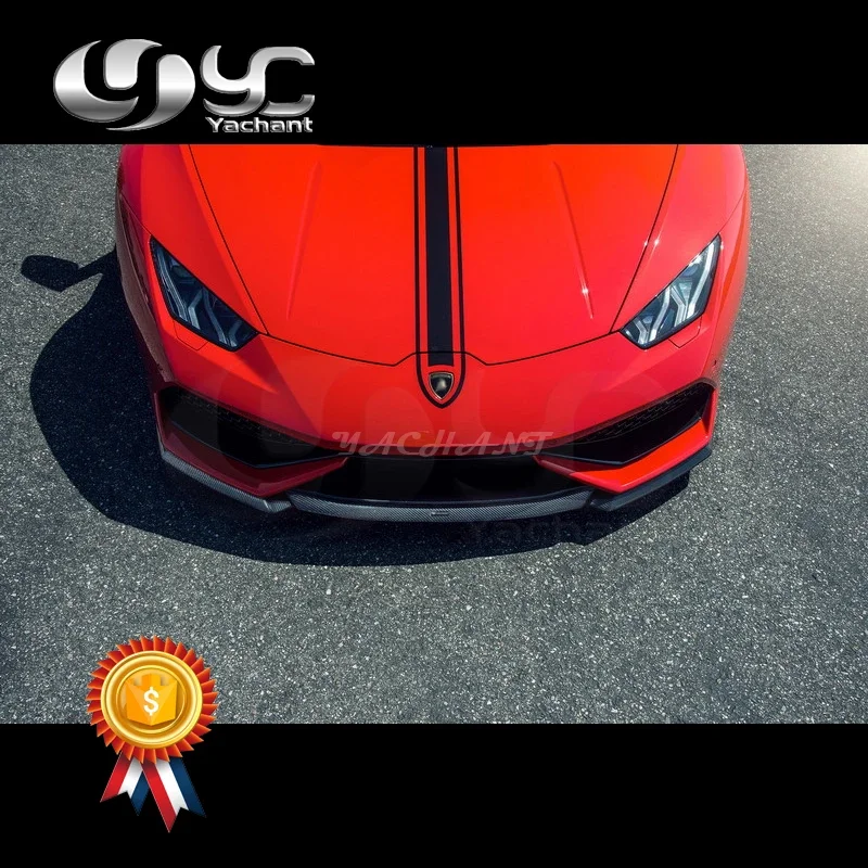 Фото Передний разветвитель из углеродного волокна CF подходит для 14-16 Huracan LP610-4 Coupe Spyder VRS VERONA EDIZIONE Style, передний бампер, губа №1