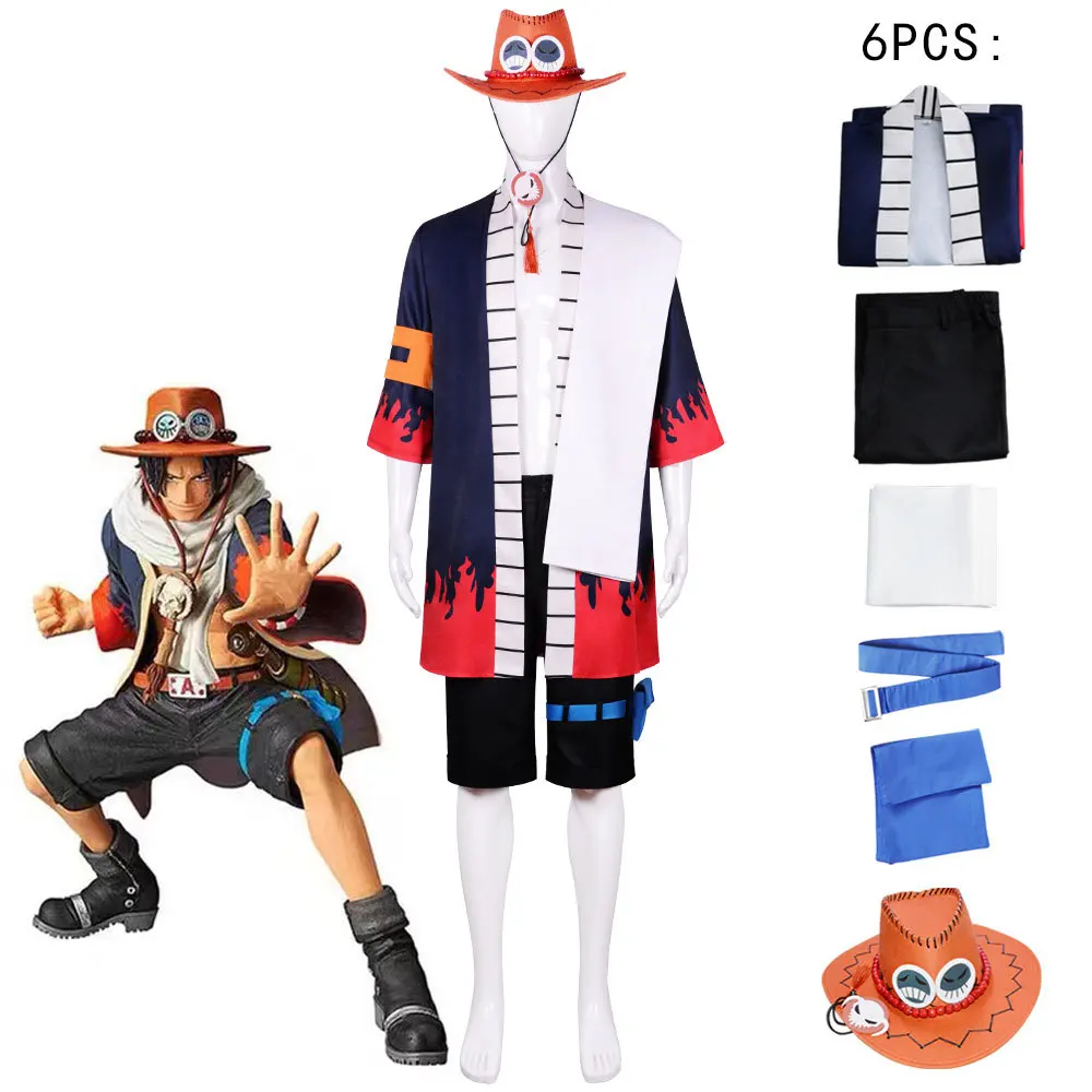 

ONEPIECE Anime Cosplay Portgas·D· Ace Costume For Men
