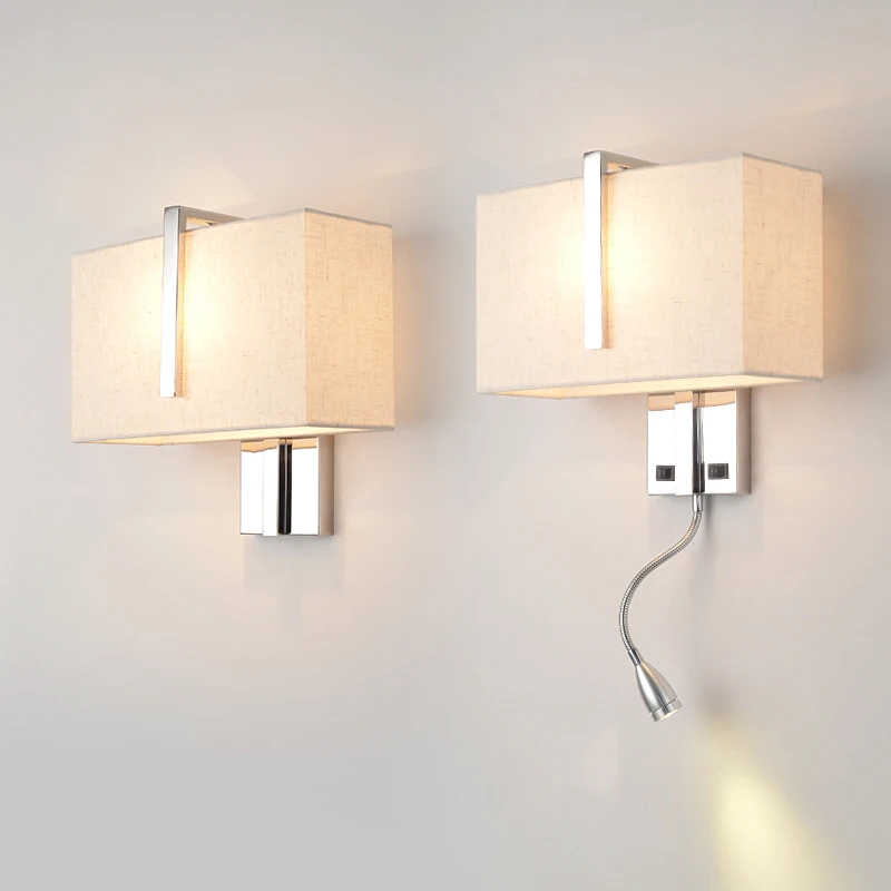 

Modern Indoor LED Wall Lamp Bedside Bedroom Applique Sconce Dual Switch Interior Headboard Home Hotel Wall Light