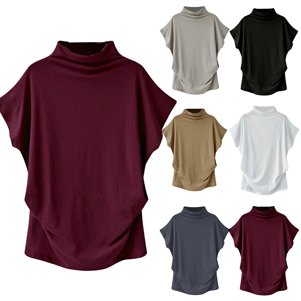 

Футболка женская однотонная свободного покроя, модный топ с круглым вырезом и коротким рукавом, одежда на лето