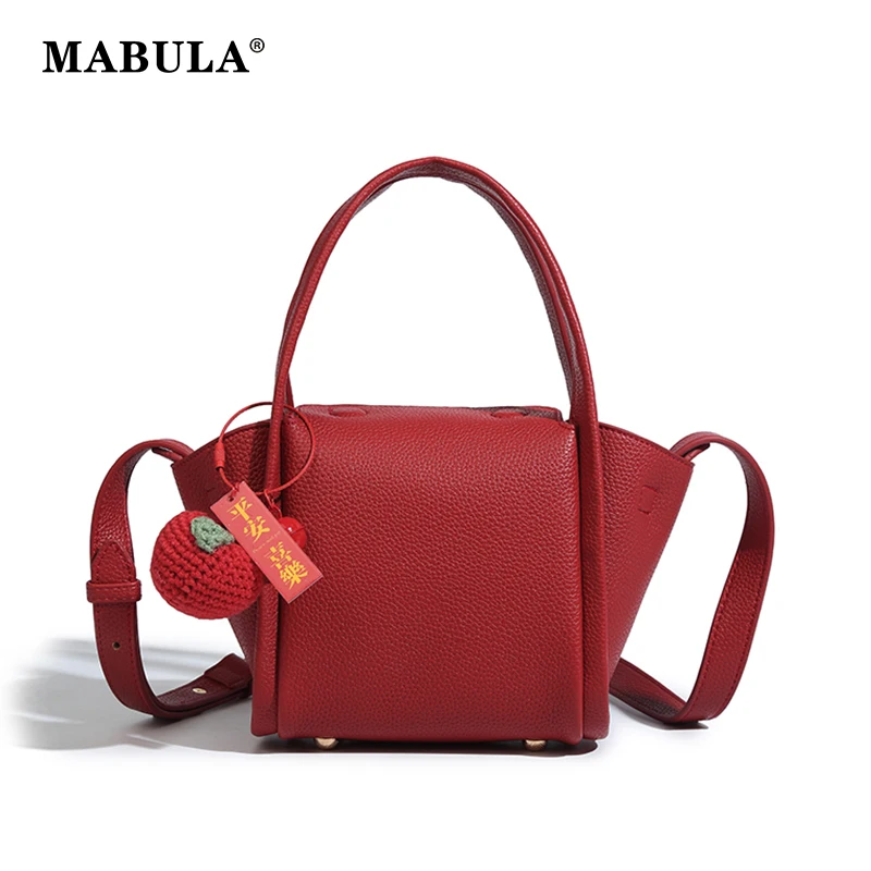 

MABULA Basket Top Handle Purse for Women Simple Design PU Leather Crossbody Hand Bag Casual Small Lady Cell Phone Handbag