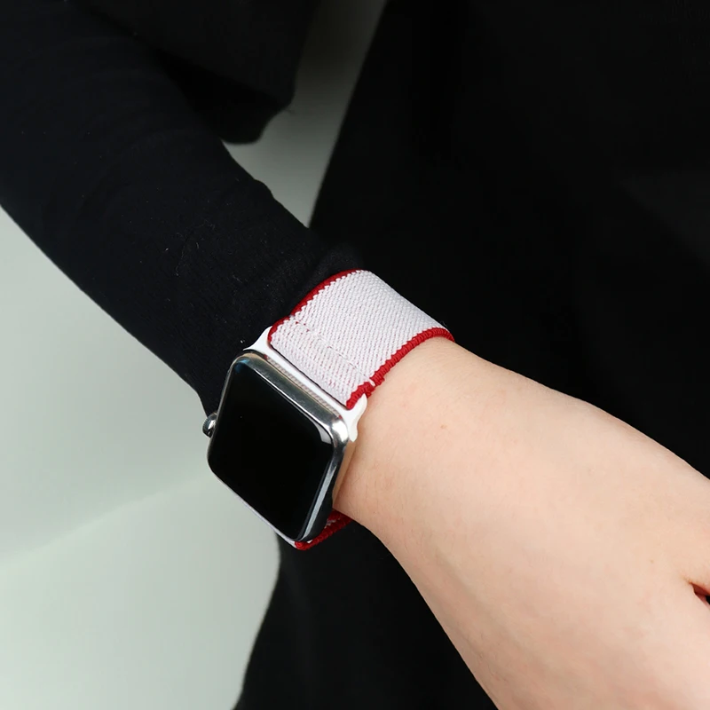 Scrunchie Strap for Apple watch band 44mm 41mm 45mm 40mm 38mm 42mm Elastic Nylon solo Loop bracelet iWatch serie 7 6 watchband