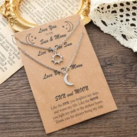 fashion valentines day women men gift clavicle necklace moon sun necklace couple pendant family jewelry