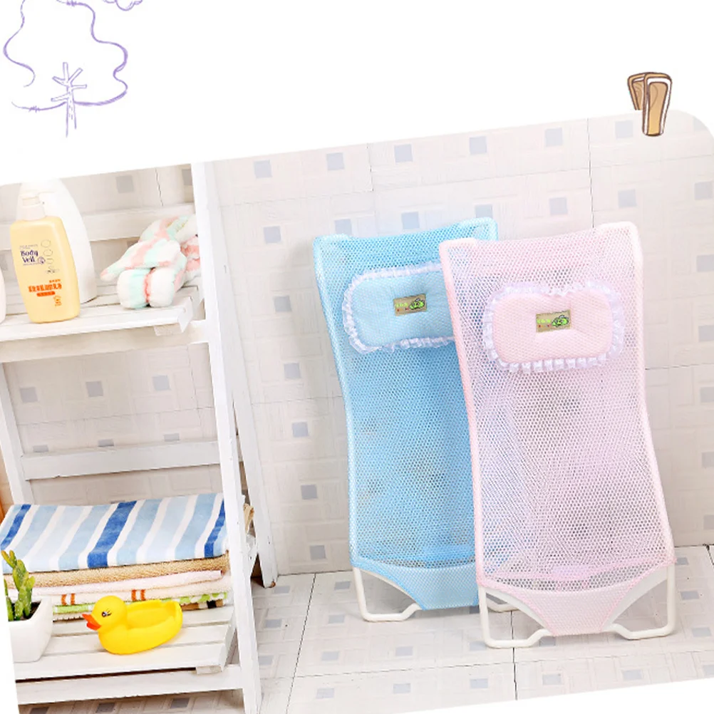 Newborn Infant Safety Anti-slip Security Bath Pad Baby Shower Tub Seat Support (Pink) Net